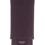 Face de l’étui à cigares Bosquet en cuir grainé violet double – Accessoire haut de gamme - A La Civette.