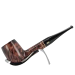 Pipe Chacom Club 127 en finition naturelle avec filtre 9 mm, vue de profil sur son support - A La Civette.