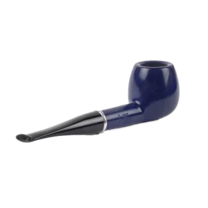 Pipe Savinelli Arcobaleno Bleue 207 en vue arrière, forme droite, finition vernie, filtre 9 mm - A La Civette.