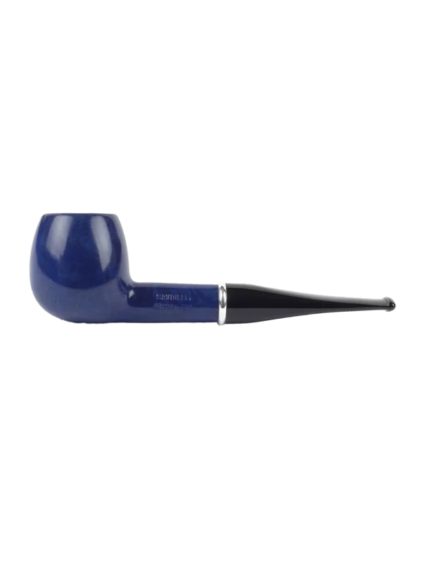 Pipe Savinelli Arcobaleno Bleue 207 en vue de profil, forme droite, finition vernie, filtre 9 mm - A La Civette.