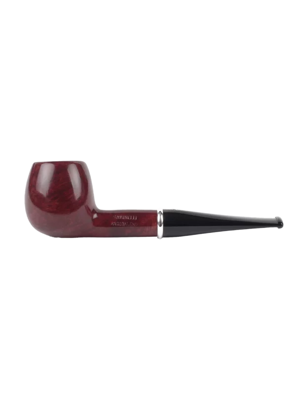 Pipe Savinelli Arcobaleno en vue de profil, forme droite, finition naturelle, filtre 9 mm - A La Civette.