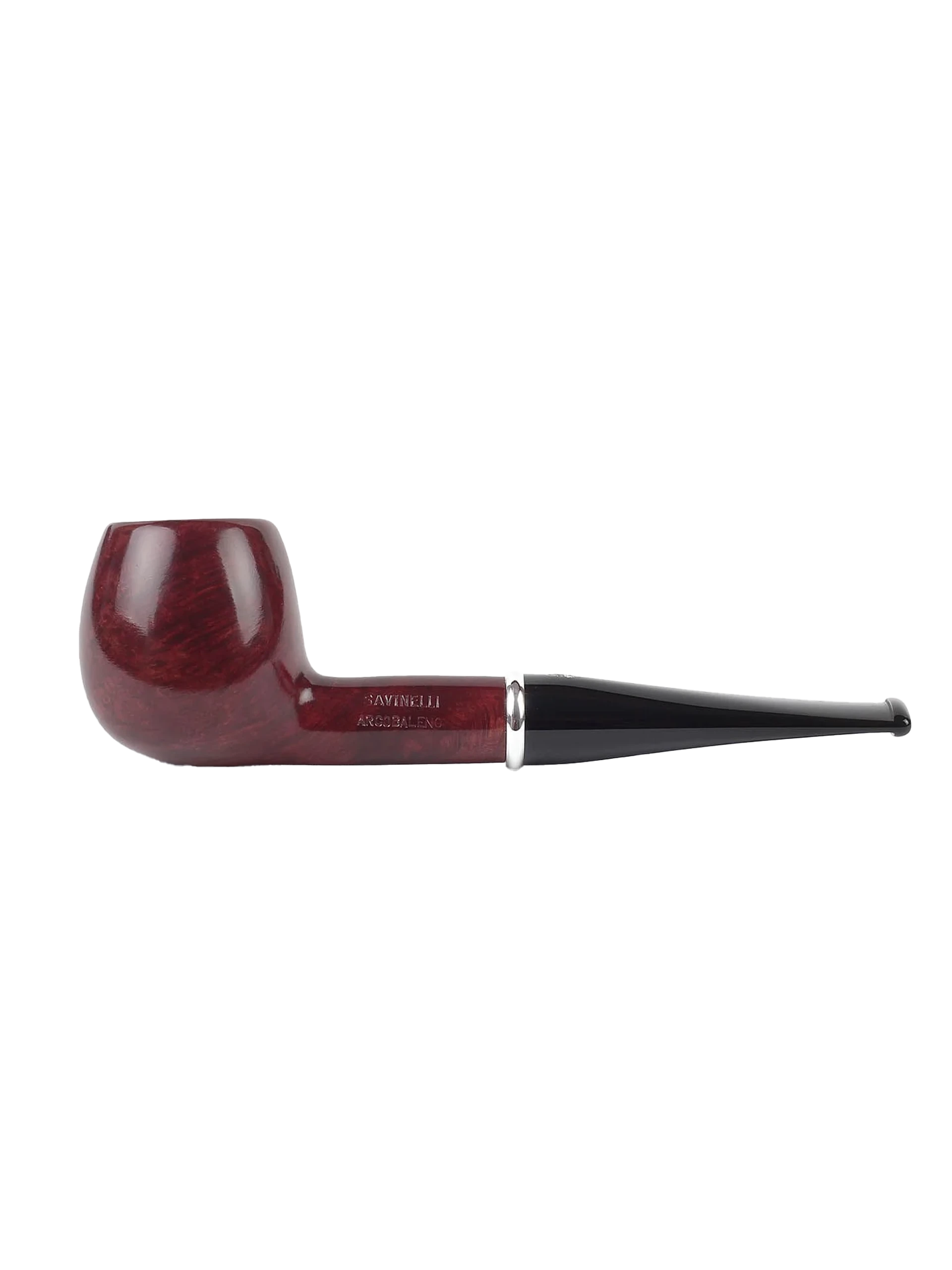 Pipe Savinelli Arcobaleno en vue de profil, forme droite, finition naturelle, filtre 9 mm - A La Civette.