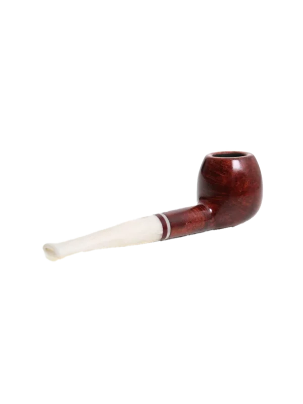 Pipe Savinelli Avorio en vue arrière, forme droite, finition naturelle, filtre 9 mm - A La Civette.