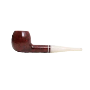 Pipe Savinelli Avorio en vue de profil, forme droite, finition naturelle, filtre 9 mm - A La Civette.