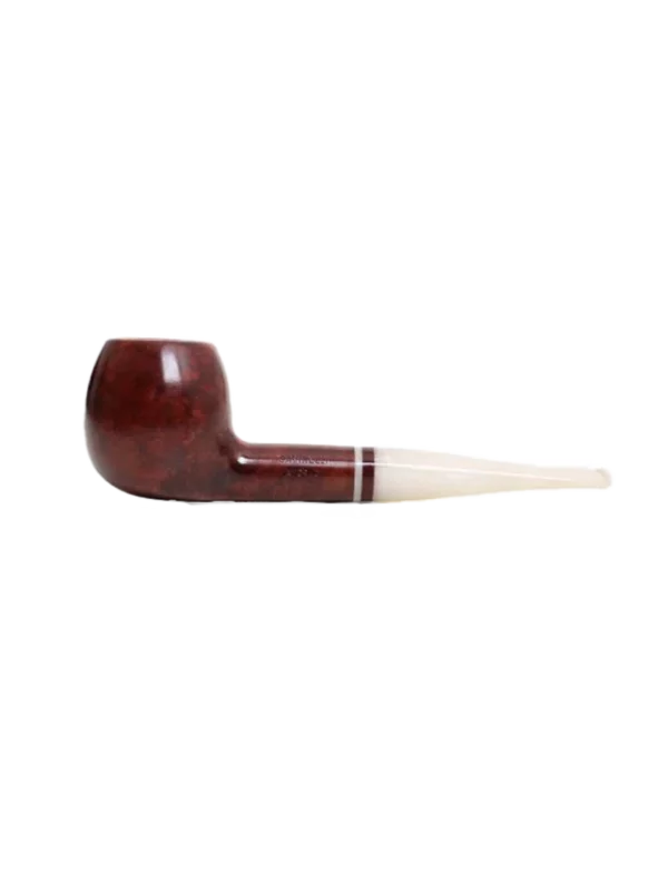 Pipe Savinelli Avorio en vue de profil, forme droite, finition naturelle, filtre 9 mm - A La Civette.