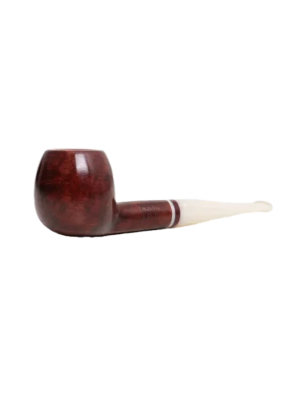 Pipe Savinelli Avorio en vue trois quarts, forme droite, finition naturelle, filtre 9 mm - A La Civette.