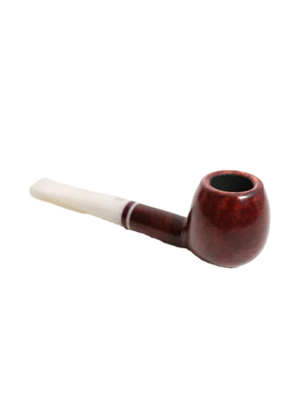 Pipe Savinelli Avorio en vue trois quarts inversée, forme droite, finition naturelle, filtre 9 mm - A La Civette.