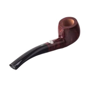 Pipe Savinelli Basketball en vue arrière, forme courbée, finition naturelle, filtre 9 mm - A La Civette.