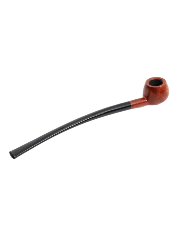 Pipe Savinelli Churchwarden 313 en vue arrière, forme longue, finition naturelle, filtre 6 mm - A La Civette.