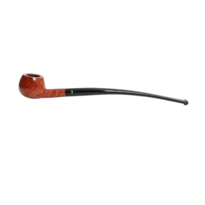 Pipe Savinelli Churchwarden en vue de profil, forme longue, finition naturelle, filtre 6 mm - A La Civette.