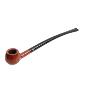 Pipe Savinelli Churchwarden en vue trois quarts, forme longue, finition naturelle, filtre 6 mm - A La Civette.