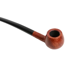 Pipe Savinelli Churchwarden en vue trois quarts inversée, forme longue, finition naturelle, filtre 6 mm - A La Civette.