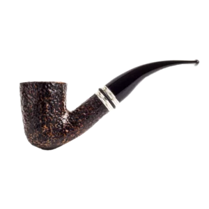 Pipe Savinelli Desigual 611 en vue de profil, forme courbée, finition rustique, filtre 9 mm - A La Civette.