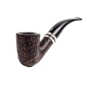 Pipe Savinelli Desigual en vue trois quarts, forme courbée, finition rustique, filtre 9 mm - A La Civette.