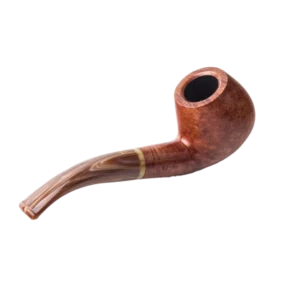 Pipe Savinelli Dolomiti en vue arrière, forme courbée, finition naturelle, filtre 6 mm - A La Civette.