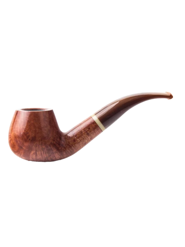 Pipe Savinelli Dolomiti 646 en vue de profil, forme courbée, finition naturelle, filtre 6 mm - A La Civette.