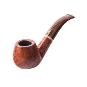 Pipe Savinelli Dolomiti 646 en vue trois quarts, forme courbée, finition naturelle, filtre 6 mm - A La Civette.