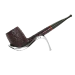 Pipe Savinelli Esploratore Alpino 806 sur support, vue de profil, forme droite, finition rustique, filtre 3 mm - A La Civette.
