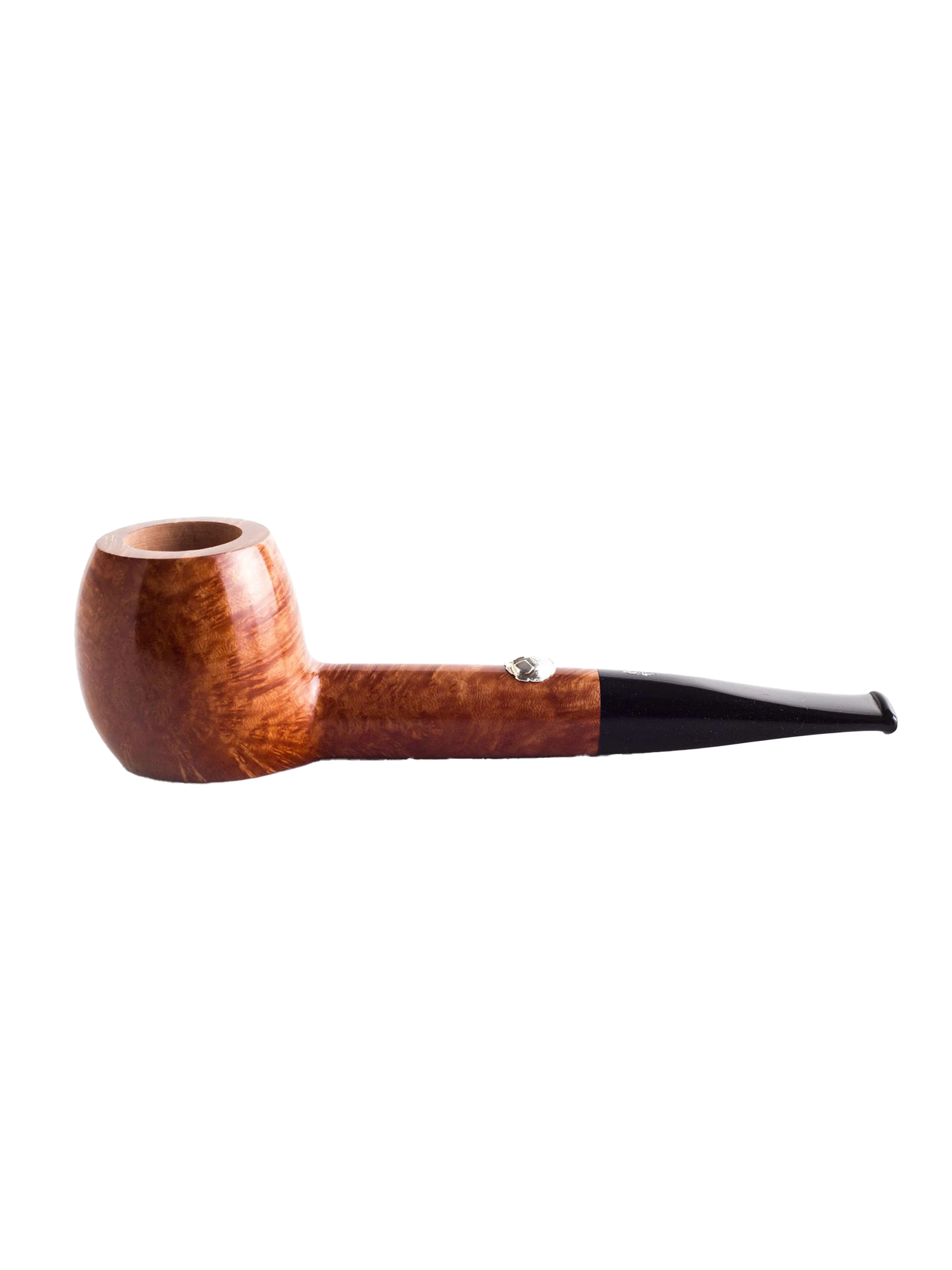 Pipe Savinelli Football en vue de profil, finition naturelle, forme droite, filtre 3 mm - A La Civette.