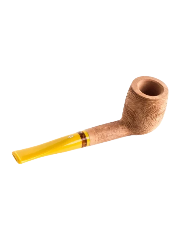 Pipe Savinelli Ghibli en vue arrière, forme droite, finition rustique, filtre 9 mm - A La Civette.