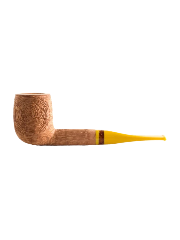 Pipe Savinelli Ghibli 111 en vue de profil, forme droite, finition rustique, filtre 9 mm - A La Civette.