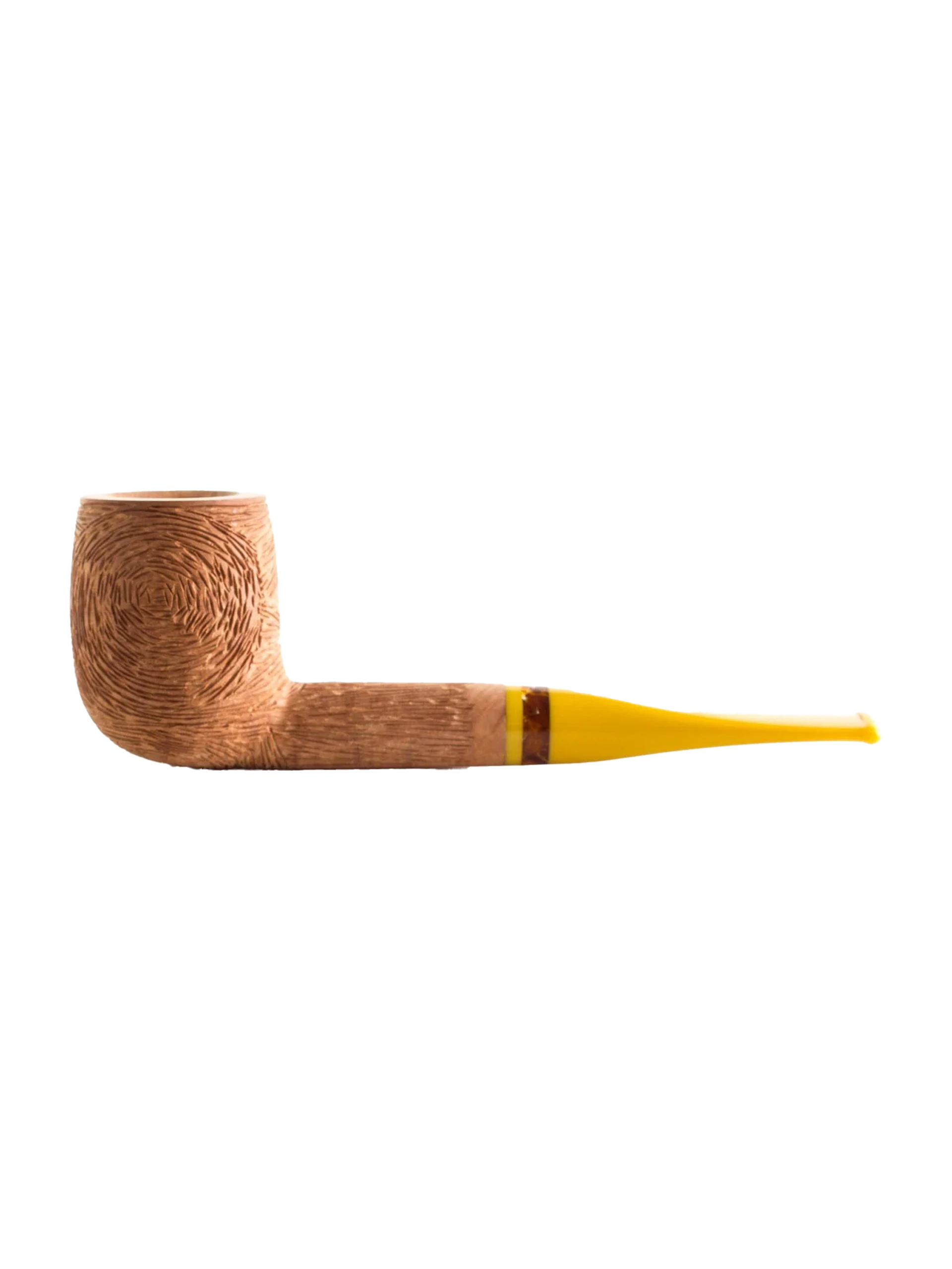 Pipe Savinelli Ghibli en vue de profil, forme droite, finition rustique, filtre 9 mm - A La Civette.