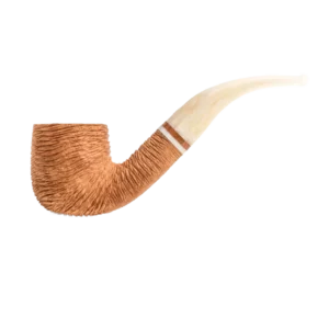 Pipe Savinelli Lino 622 en vue de profil, forme courbée, finition rustique, filtre 9 mm - A La Civette.