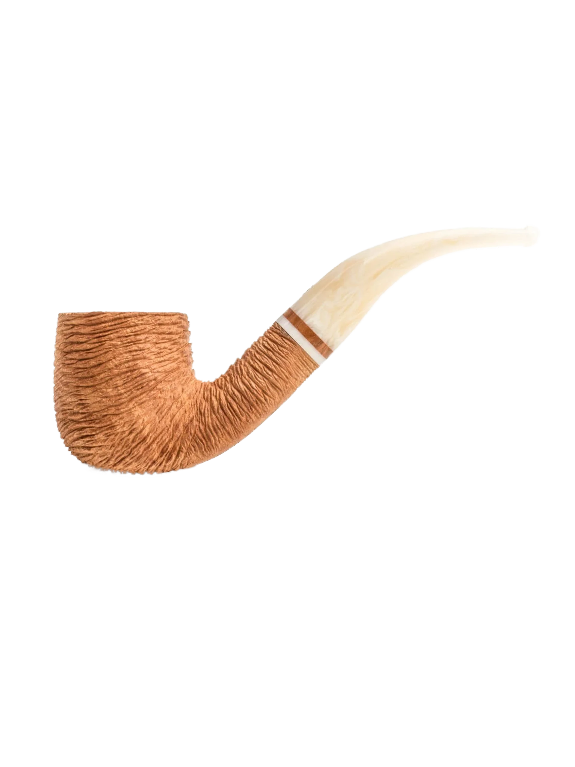 Pipe Savinelli Lino 622 en vue de profil, forme courbée, finition rustique, filtre 9 mm - A La Civette.