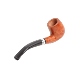 Pipe Savinelli Minerva Liscia en vue arrière, forme courbée, finition naturelle, filtre 9 mm - A La Civette.