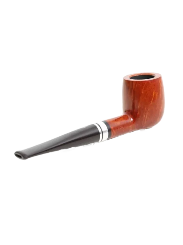 Pipe Savinelli Minerva Liscia en vue arrière, forme droite, finition naturelle, filtre 6 mm - A La Civette.