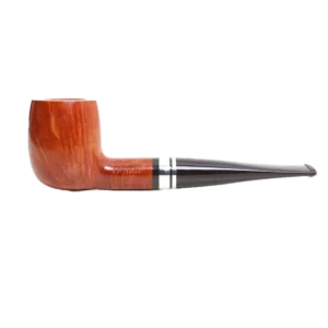 Pipe Savinelli Minerva Liscia 106 en vue de profil, forme droite, finition naturelle, filtre 6 mm - A La Civette.