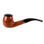 Pipe Savinelli Monsieur 626 en vue de profil, forme courbée, finition naturelle, filtre 6 mm - A La Civette.