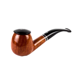 Pipe Savinelli Monsieur 626 en vue trois quarts, forme courbée, finition naturelle, filtre 6 mm - A La Civette.