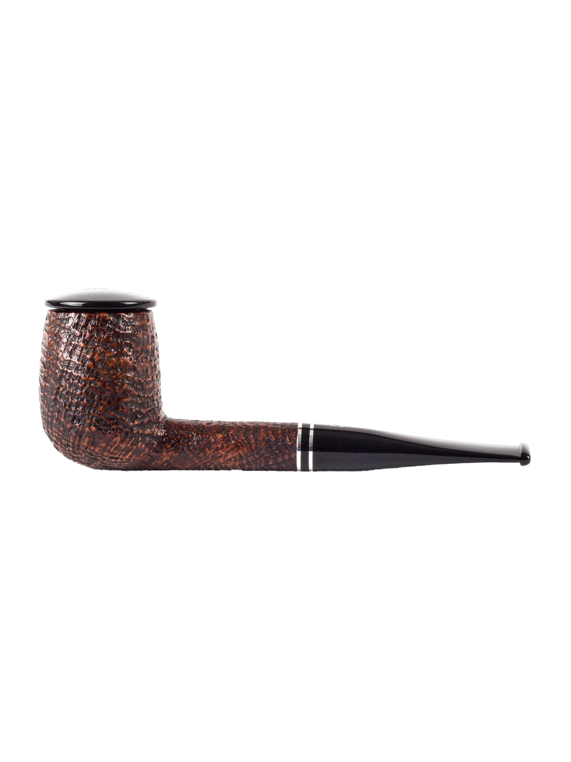 Pipe Savinelli Monsieur en vue de profil, forme droite, finition rustique, filtre 9 mm - A La Civette.