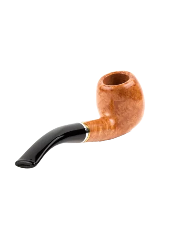 Pipe Savinelli Onda 626 en vue arrière, forme courbée, finition naturelle, filtre 6 mm - A La Civette.