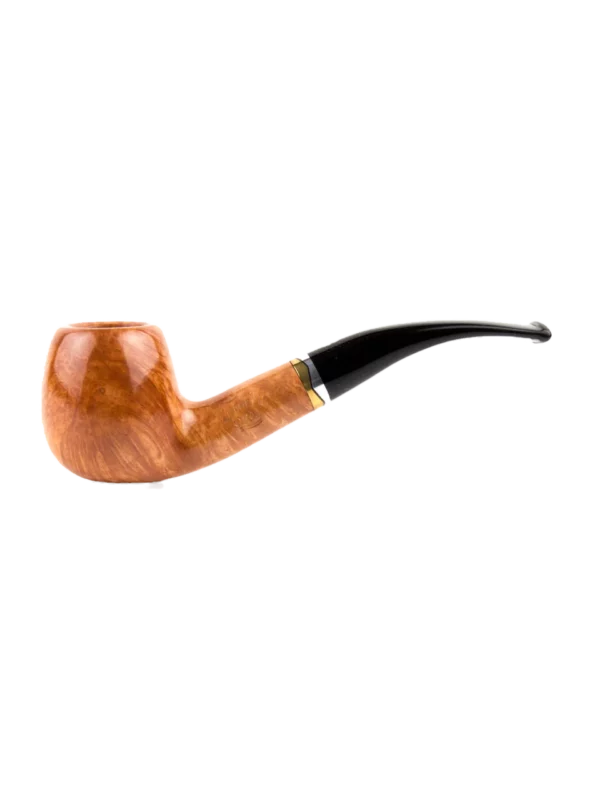 Pipe Savinelli Onda 626 en vue de profil, forme courbée, finition naturelle, filtre 6 mm - A La Civette.