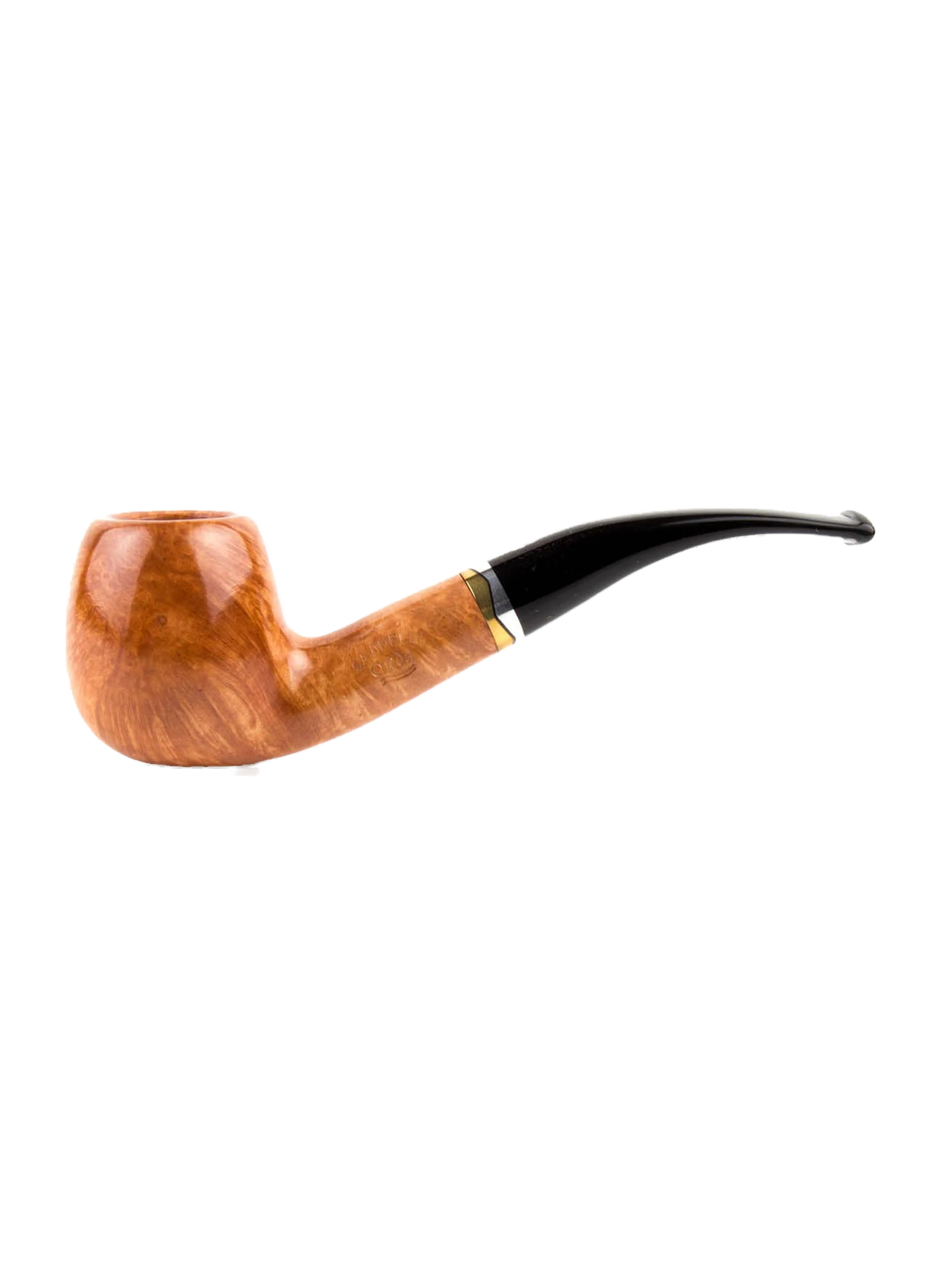 Pipe Savinelli Onda 626 en vue de profil, forme courbée, finition naturelle, filtre 6 mm - A La Civette.