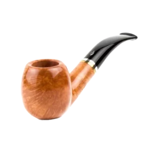 Pipe Savinelli Onda 626 en vue trois quarts, forme courbée, finition naturelle, filtre 6 mm - A La Civette.