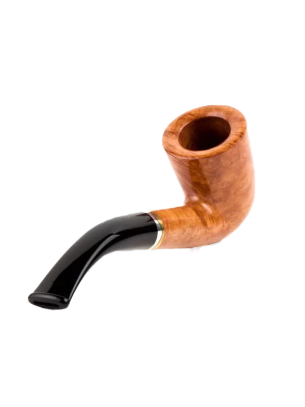 Pipe Savinelli Onda en vue arrière, forme courbée, finition naturelle, filtre 9 mm - A La Civette.