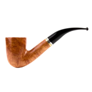 Pipe Savinelli Onda en vue de profil, forme courbée, finition naturelle, filtre 9 mm - A La Civette.