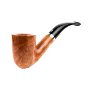 Pipe Savinelli Onda en vue trois quarts, forme courbée, finition naturelle, filtre 9 mm - A La Civette.