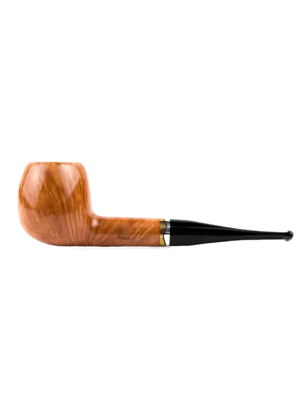 Pipe Savinelli Onda 207 en vue de profil, forme droite, finition naturelle, filtre 9 mm - A La Civette.