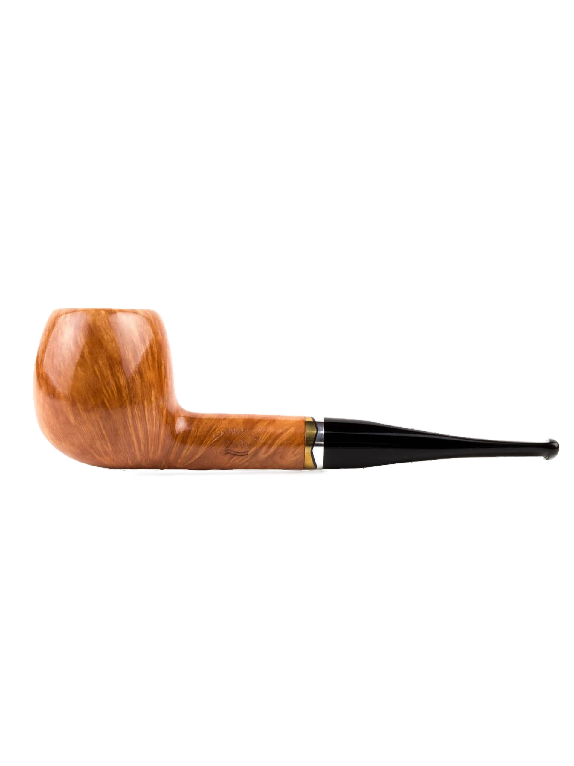 Pipe Savinelli Onda 207 en vue de profil, forme droite, finition naturelle, filtre 9 mm - A La Civette.