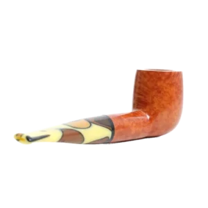 Pipe Savinelli Paloma 101 en vue arrière, forme droite, finition naturelle, filtre 9 mm - A La Civette.