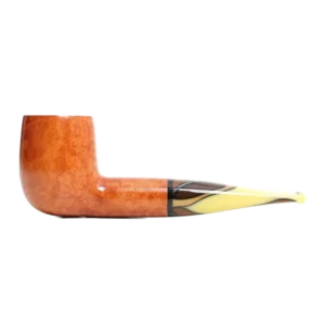 Pipe Savinelli Paloma en vue de profil, forme droite, finition naturelle, filtre 9 mm - A La Civette.