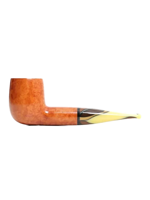 Pipe Savinelli Paloma 101 en vue de profil, forme droite, finition naturelle, filtre 9 mm - A La Civette.