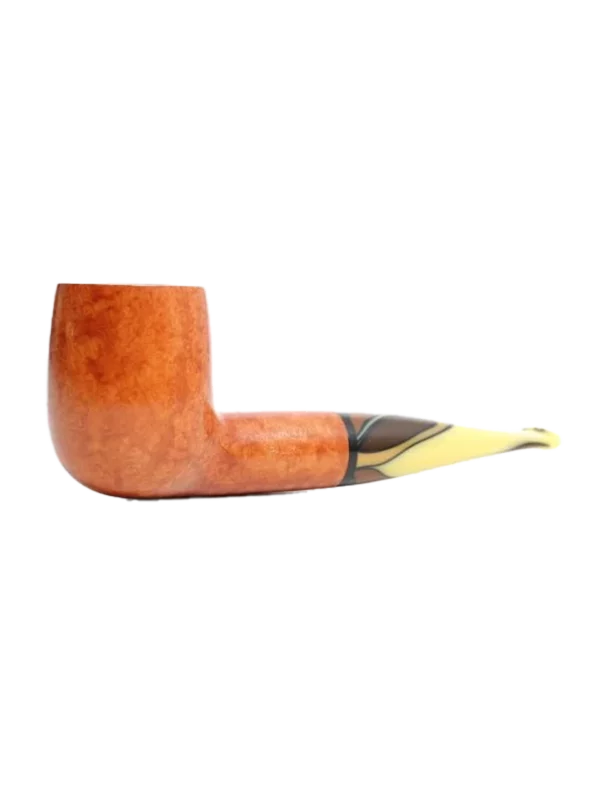 Pipe Savinelli Paloma en vue trois quarts, forme droite, finition naturelle, filtre 9 mm - A La Civette.