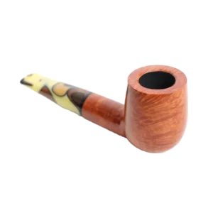 Pipe Savinelli Paloma 101 en vue trois quarts inversée, forme droite, finition naturelle, filtre 9 mm - A La Civette.