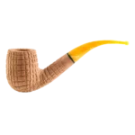 Pipe Savinelli Pannocchia 606 en vue de profil, forme courbée, finition rustique, filtre 9 mm - A La Civette.