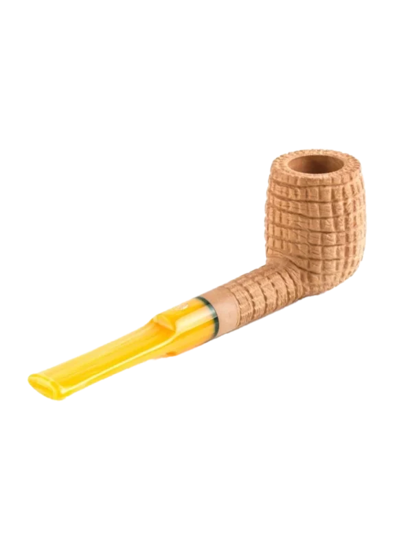 Pipe Savinelli Pannocchia 127 en vue arrière, forme droite, finition rustique, filtre 9 mm - A La Civette.